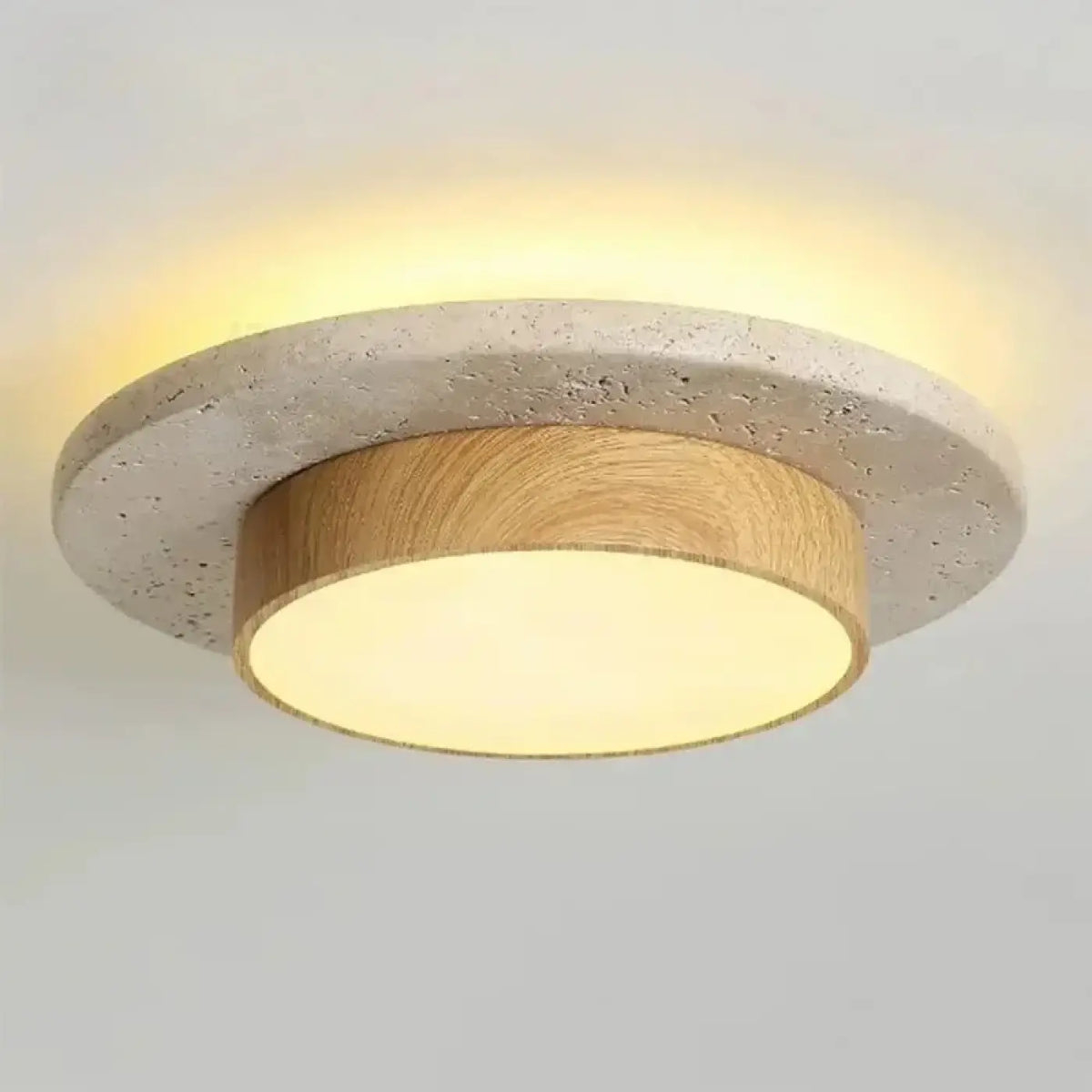 Plafonnier rond bois nordique