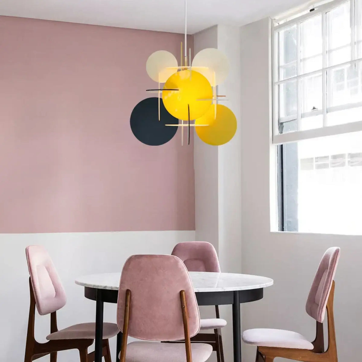 Suspension luminaire cercle coloré