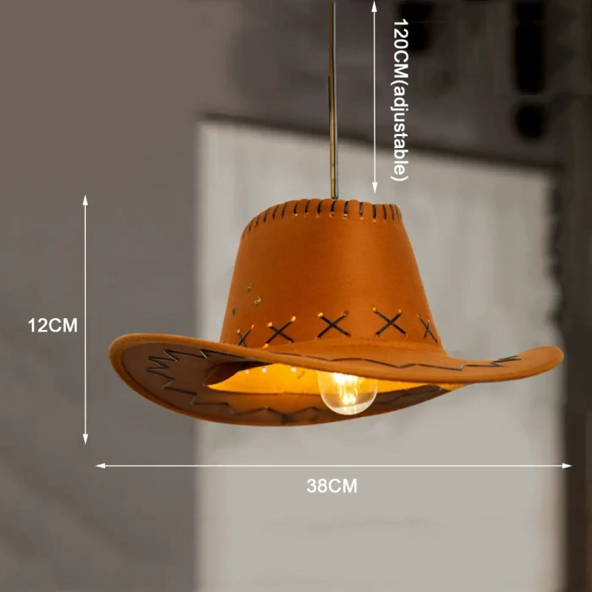 Suspension luminaire chapeau western