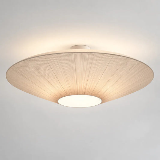 Plafonnier rond effet tissu
