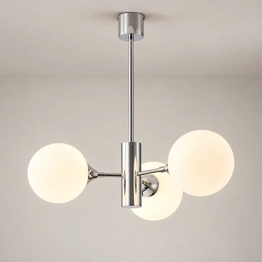 Suspension chrome globes verre
