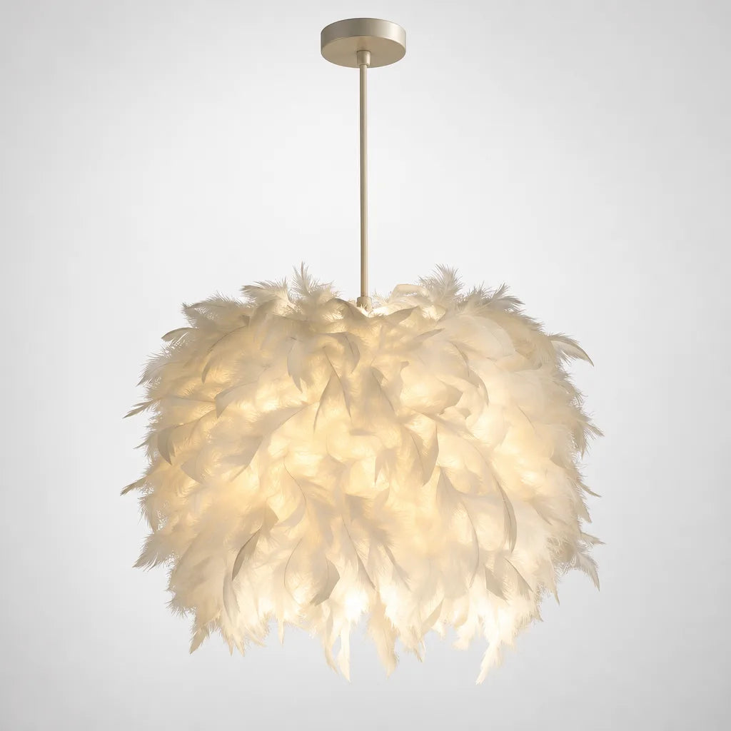 Suspension luminaire plume
