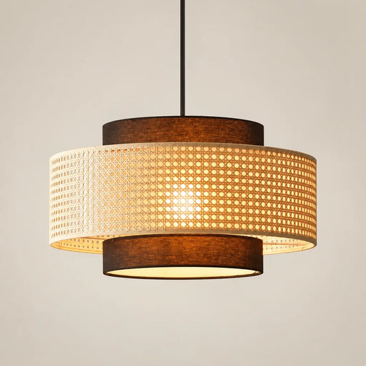 Suspension rotin forme tambour
