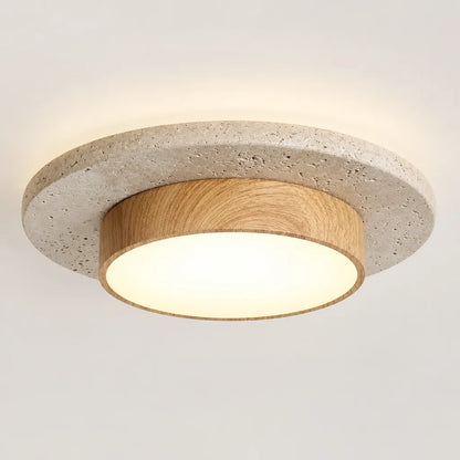 Plafonnier rond bois nordique