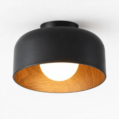 Plafonnier rond bois design
