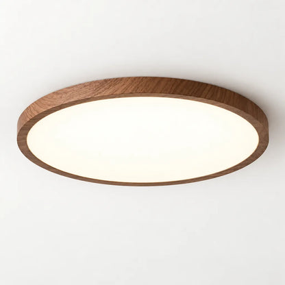 Plafonnier rond effet bois