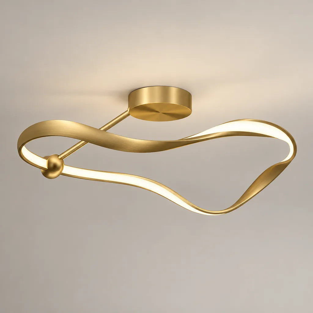 Luminaire doré design moderne