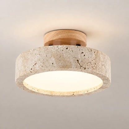 Plafonnier rond travertin