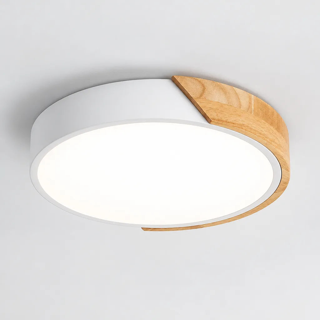 Plafonnier bois blanc scandinave