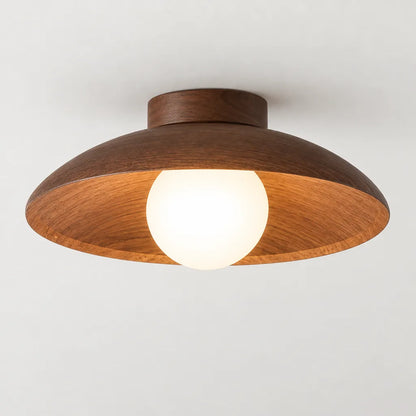 Plafonnier bois rond design