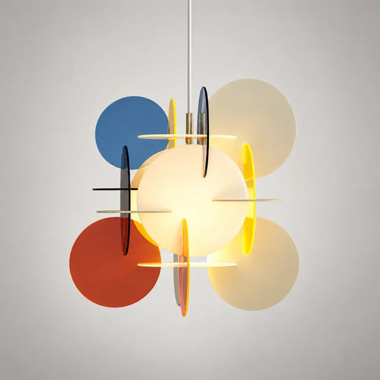 Suspension luminaire cercle coloré