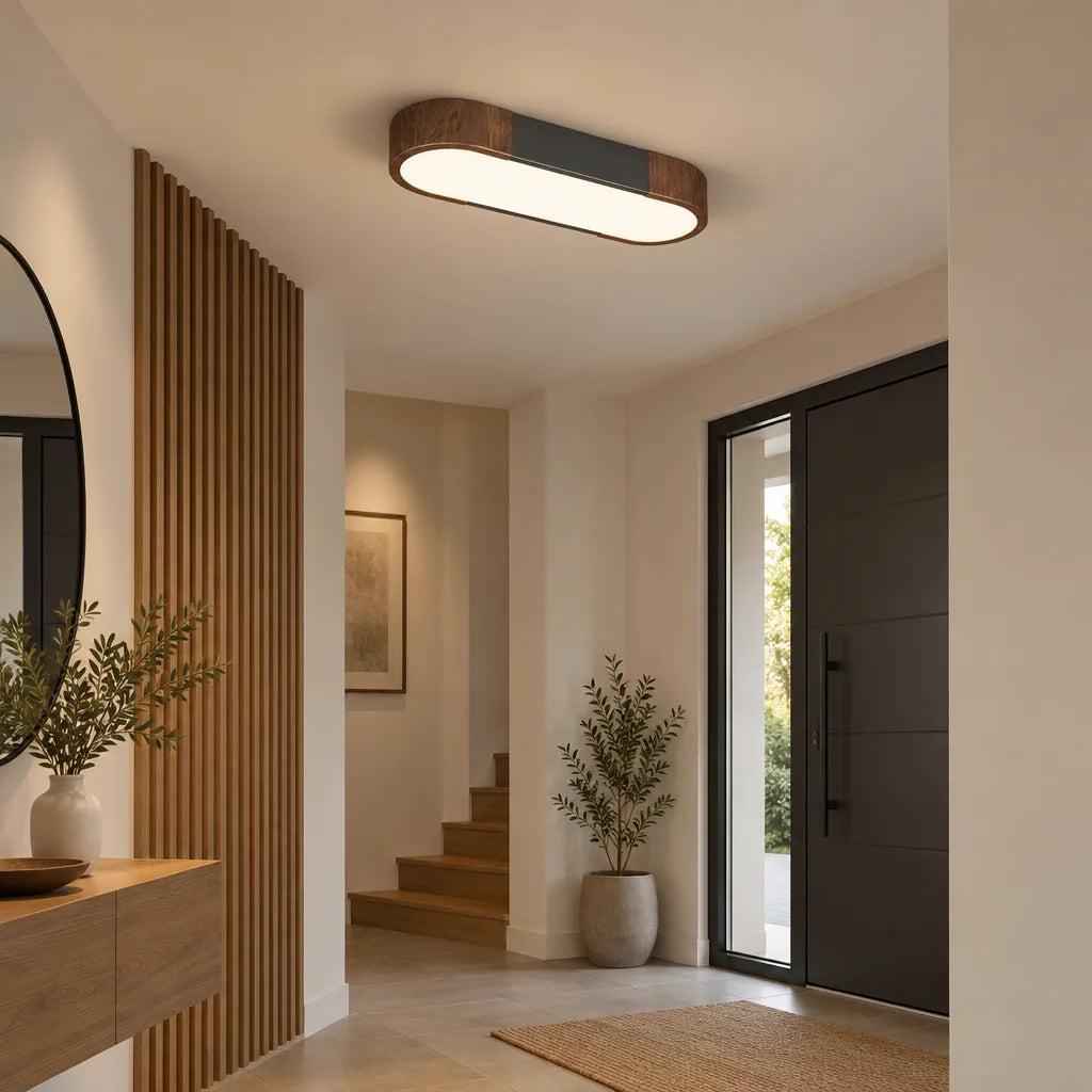 Plafonnier LED bois
