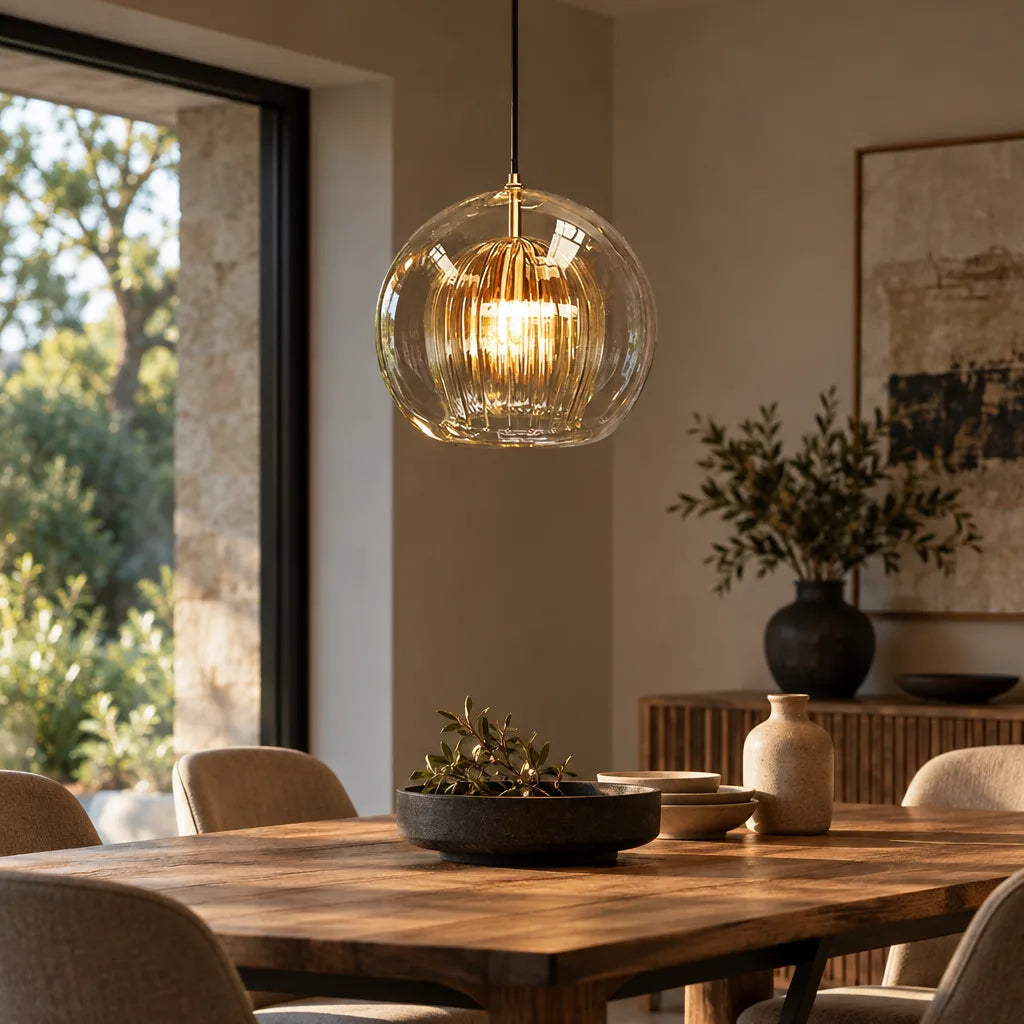 Suspension luminaire verre moderne