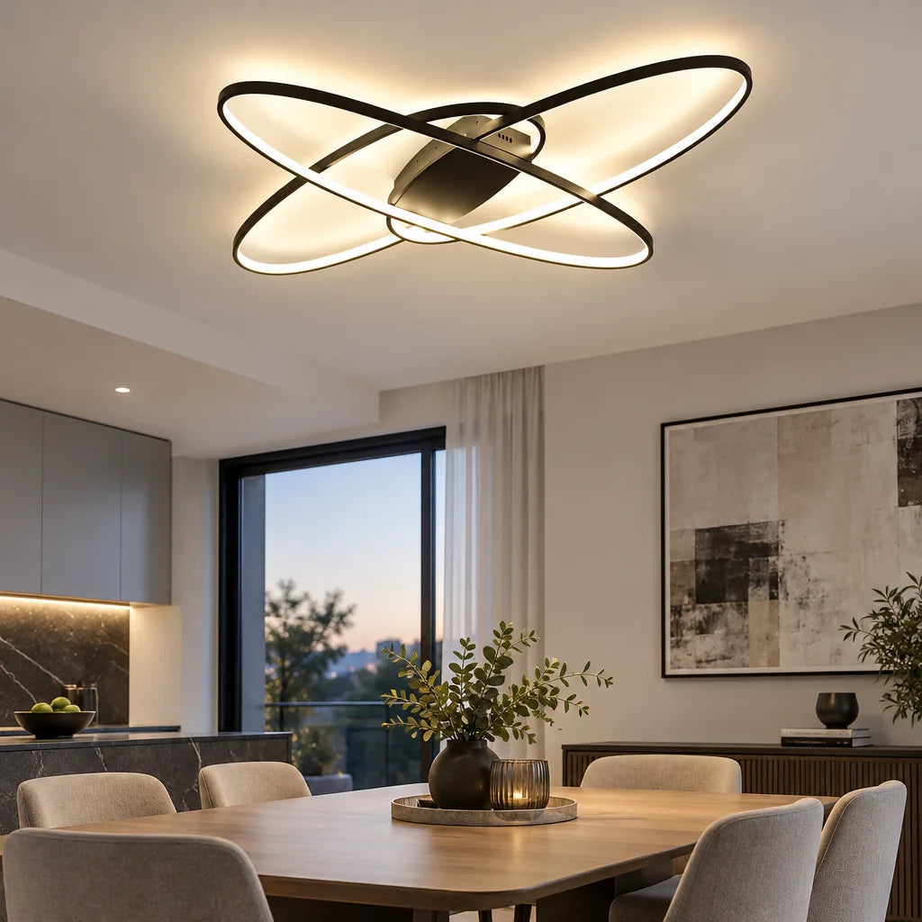 Luminaire anneaux croisés