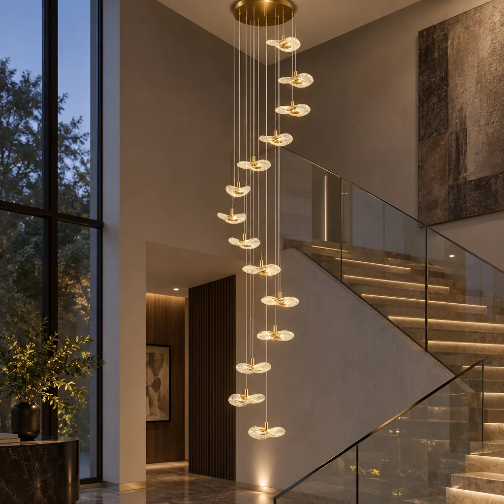 Suspension cascade escalier
