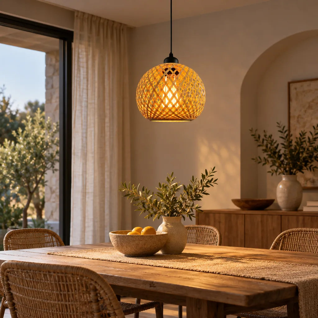 Suspension luminaire bohème naturelle