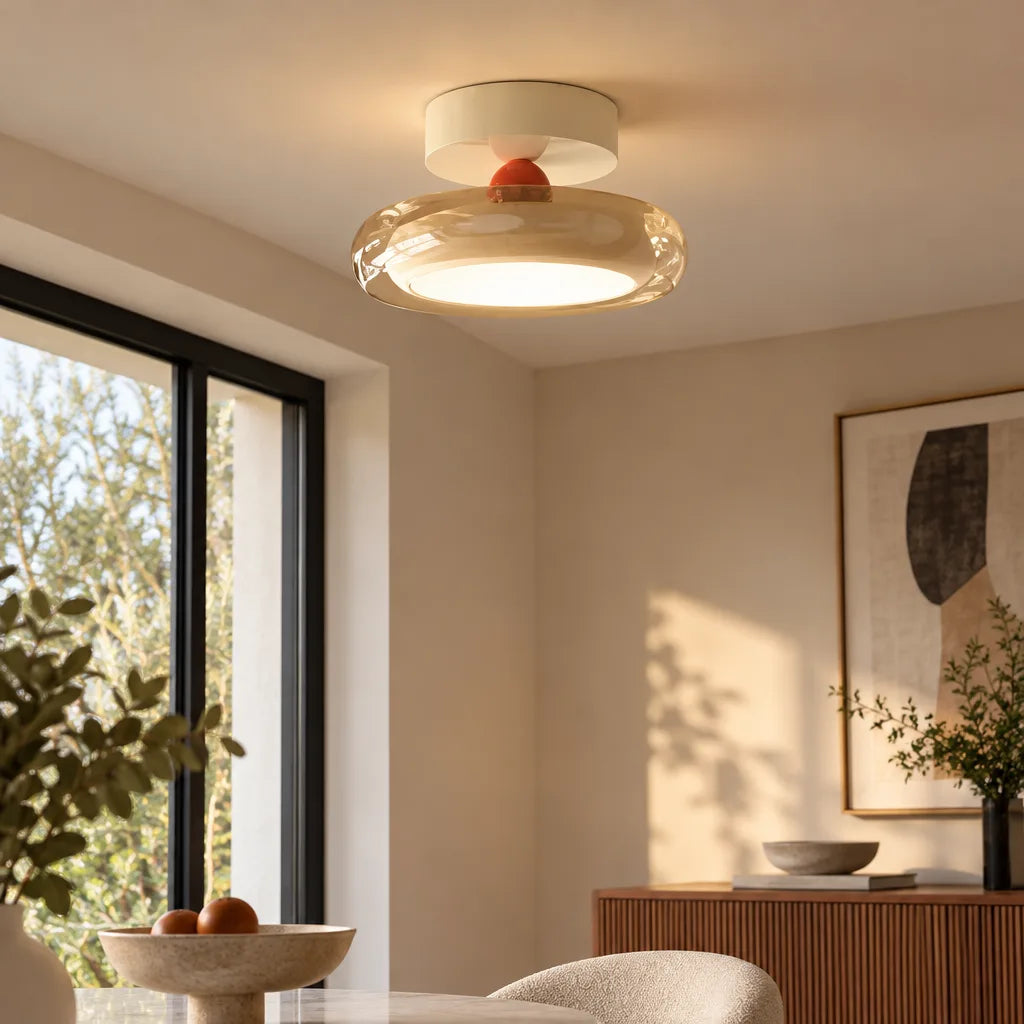 Luminaire plafonnier verre soufflé