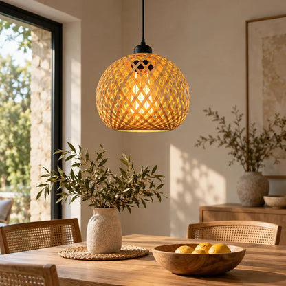 Suspension luminaire bohème naturelle