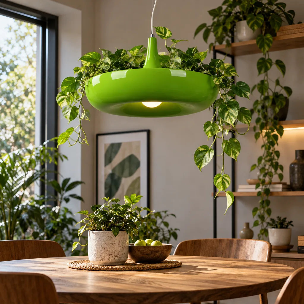 Suspension luminaire plantes rampantes