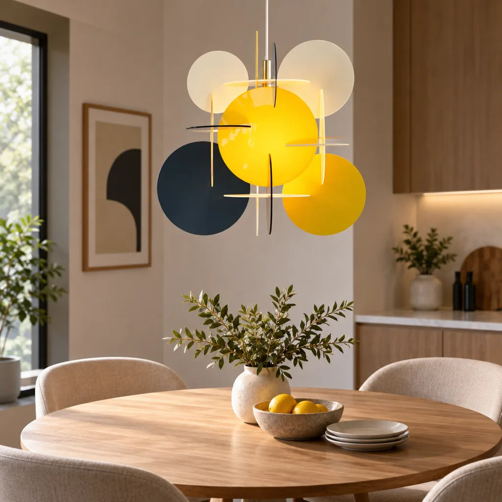Suspension luminaire cercle coloré