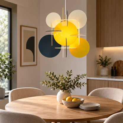 Suspension luminaire cercle coloré