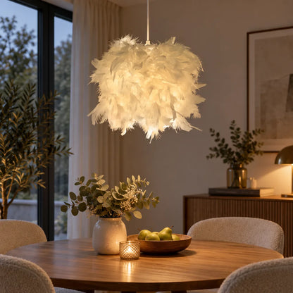 Suspension luminaire plume