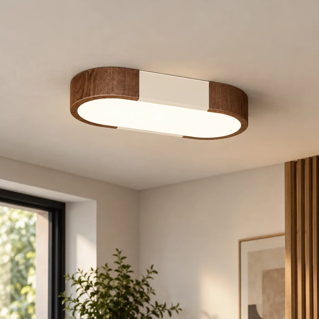 Plafonnier LED bois