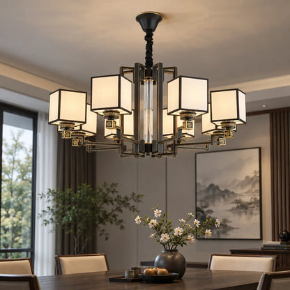 Suspension luminaire cubes opalin
