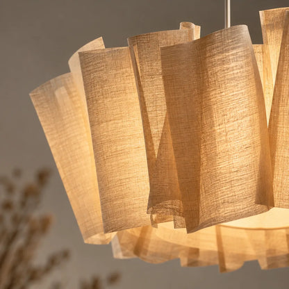 Suspension lamelles bois design