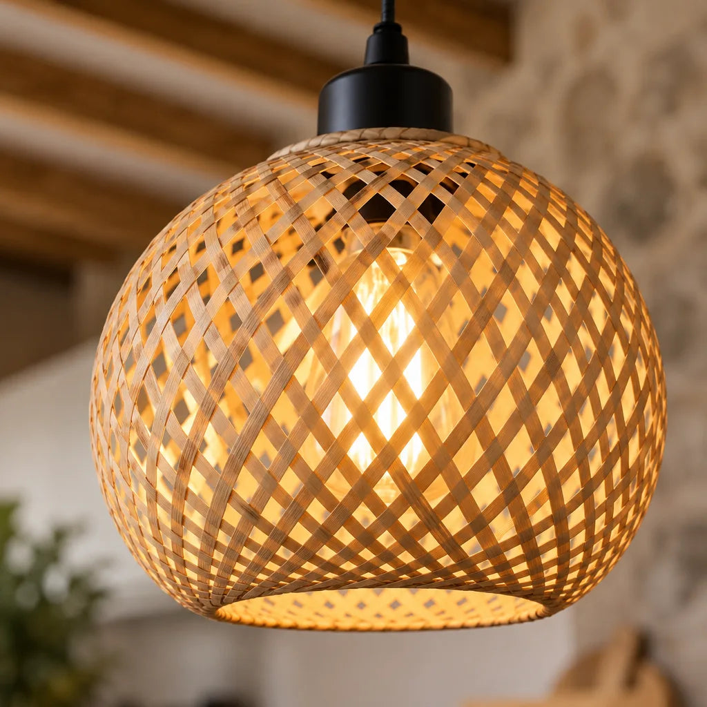Suspension luminaire bohème naturelle