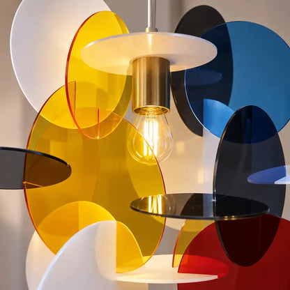 Suspension luminaire cercle coloré