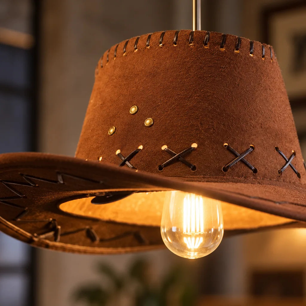 Suspension luminaire chapeau western