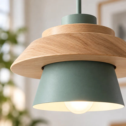 Suspension bois couleur design