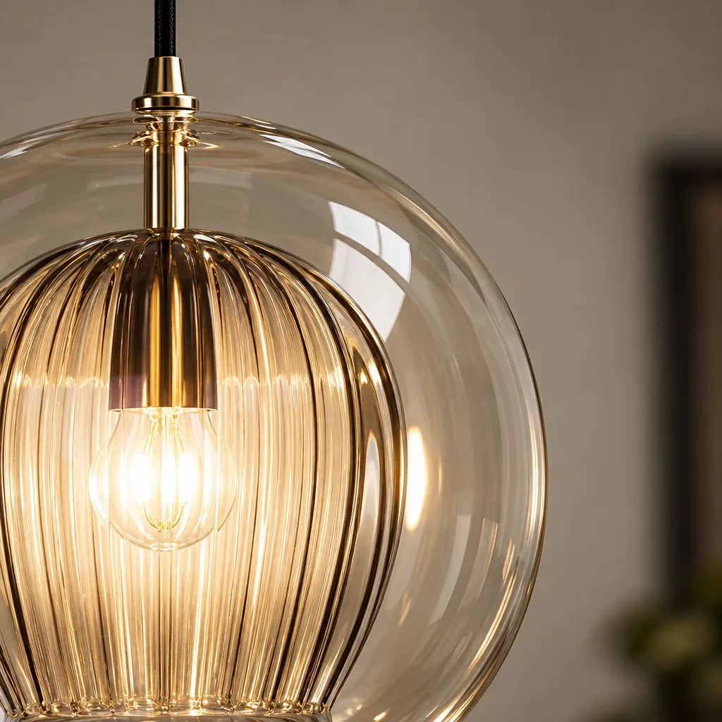 Suspension luminaire verre moderne