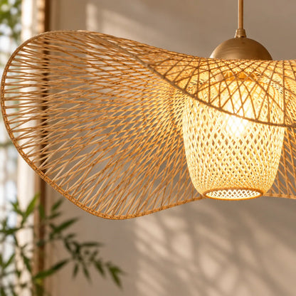 Suspension rotin salle manger
