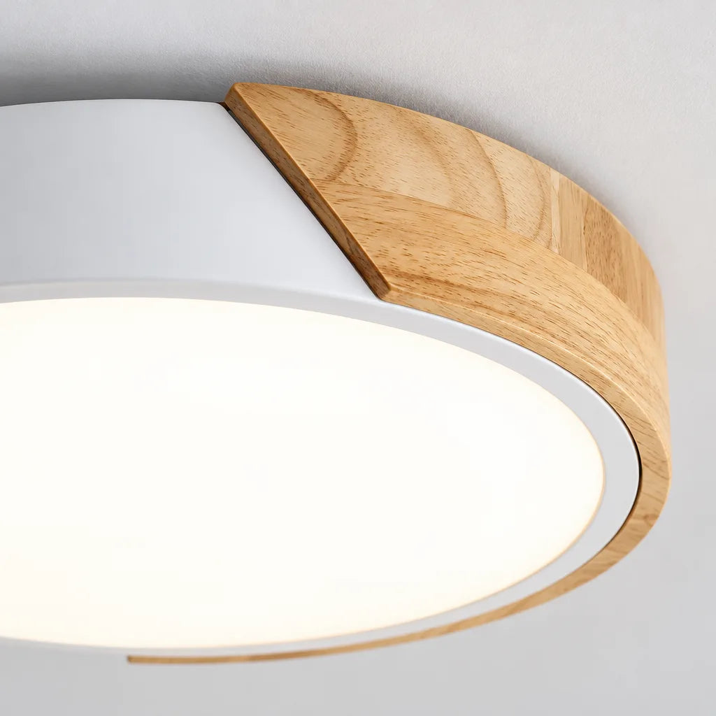 Plafonnier bois blanc scandinave