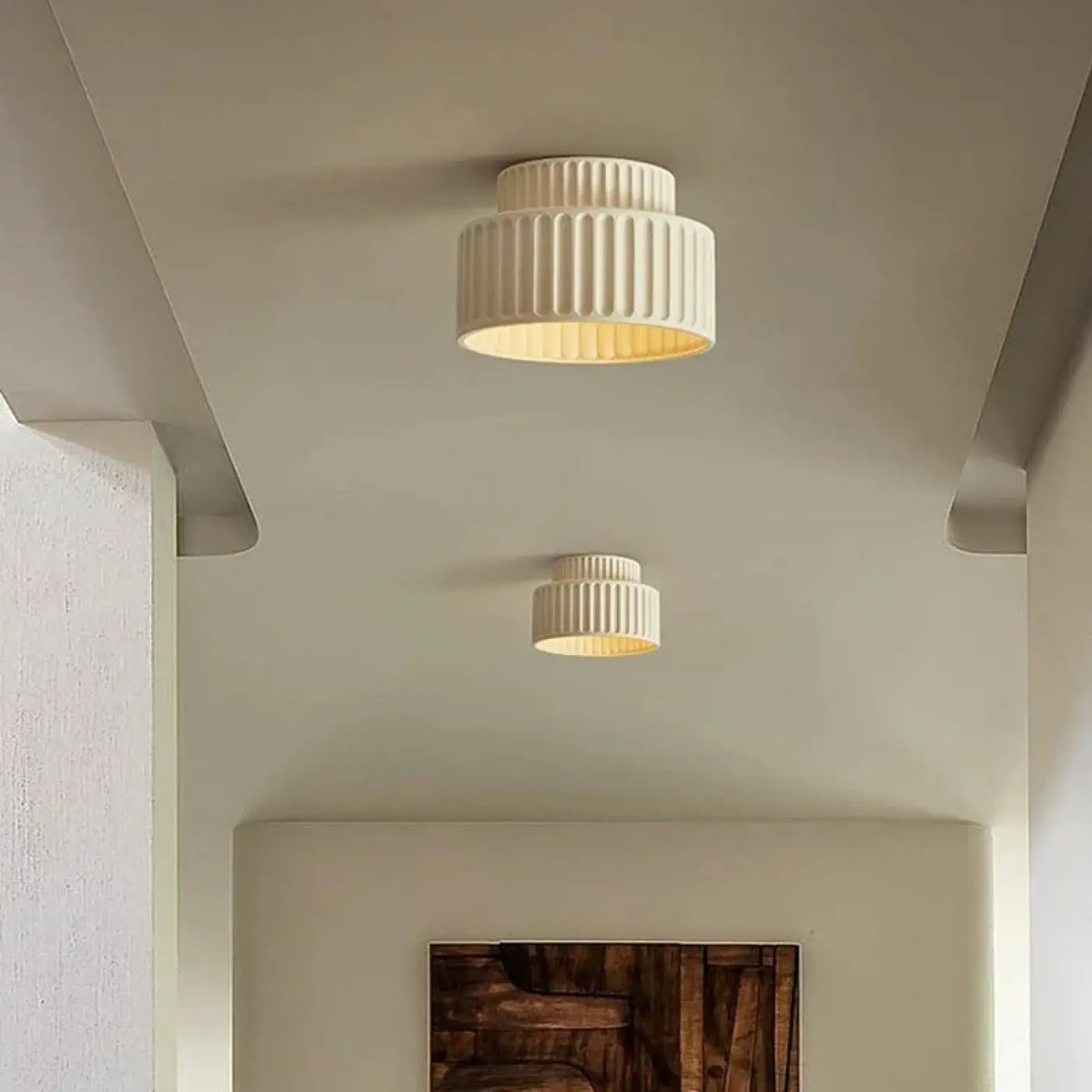 Plafonnier contemporain couleurs naturelles