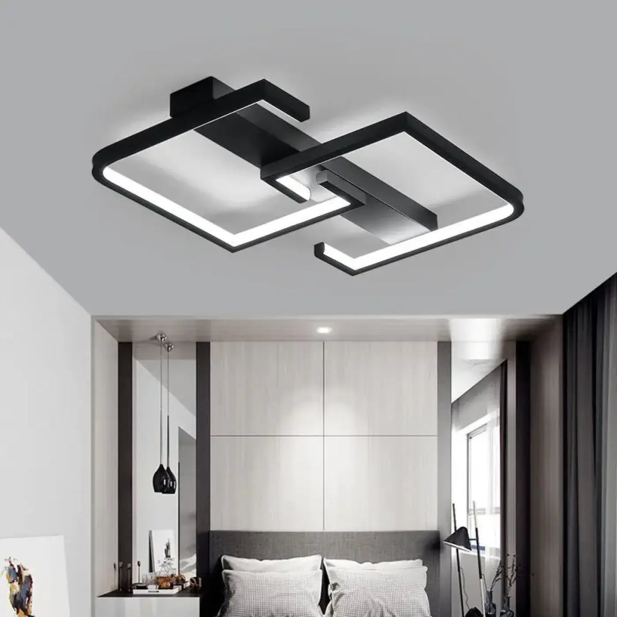 Plafonnier géométrique noir