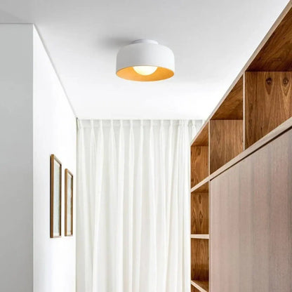 Plafonnier rond bois design