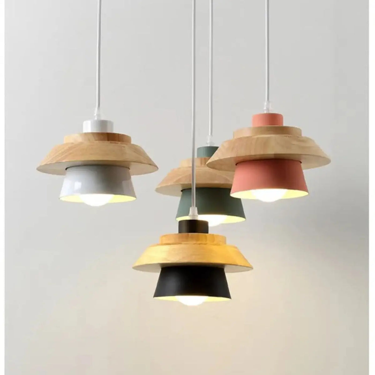 Suspension bois couleur design