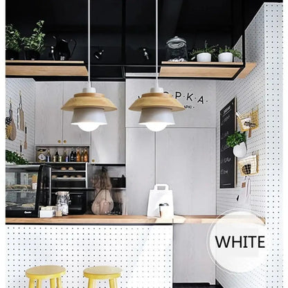 Suspension bois couleur design