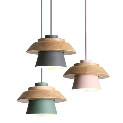 Suspension bois couleur design