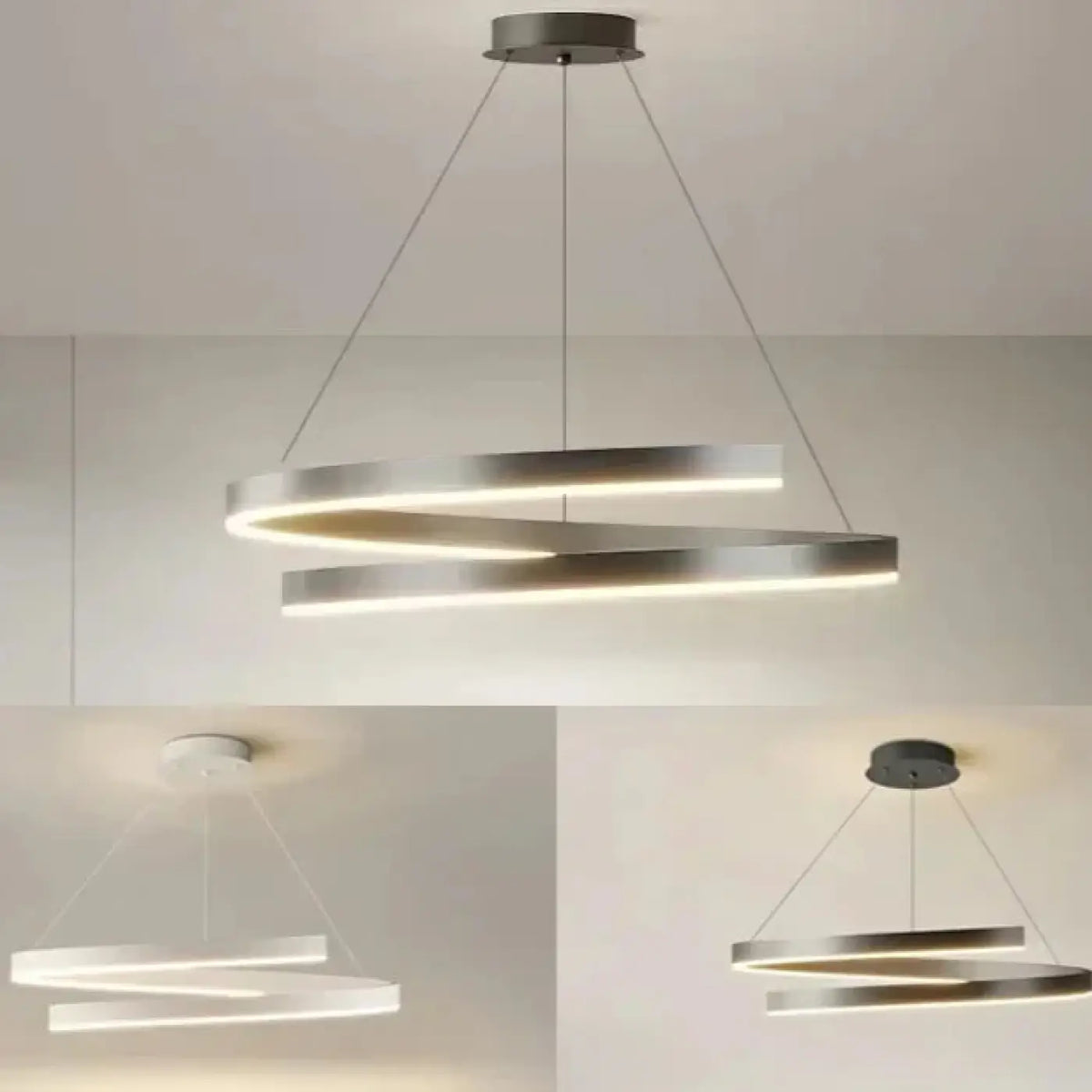 Suspension anneaux lumineux LED