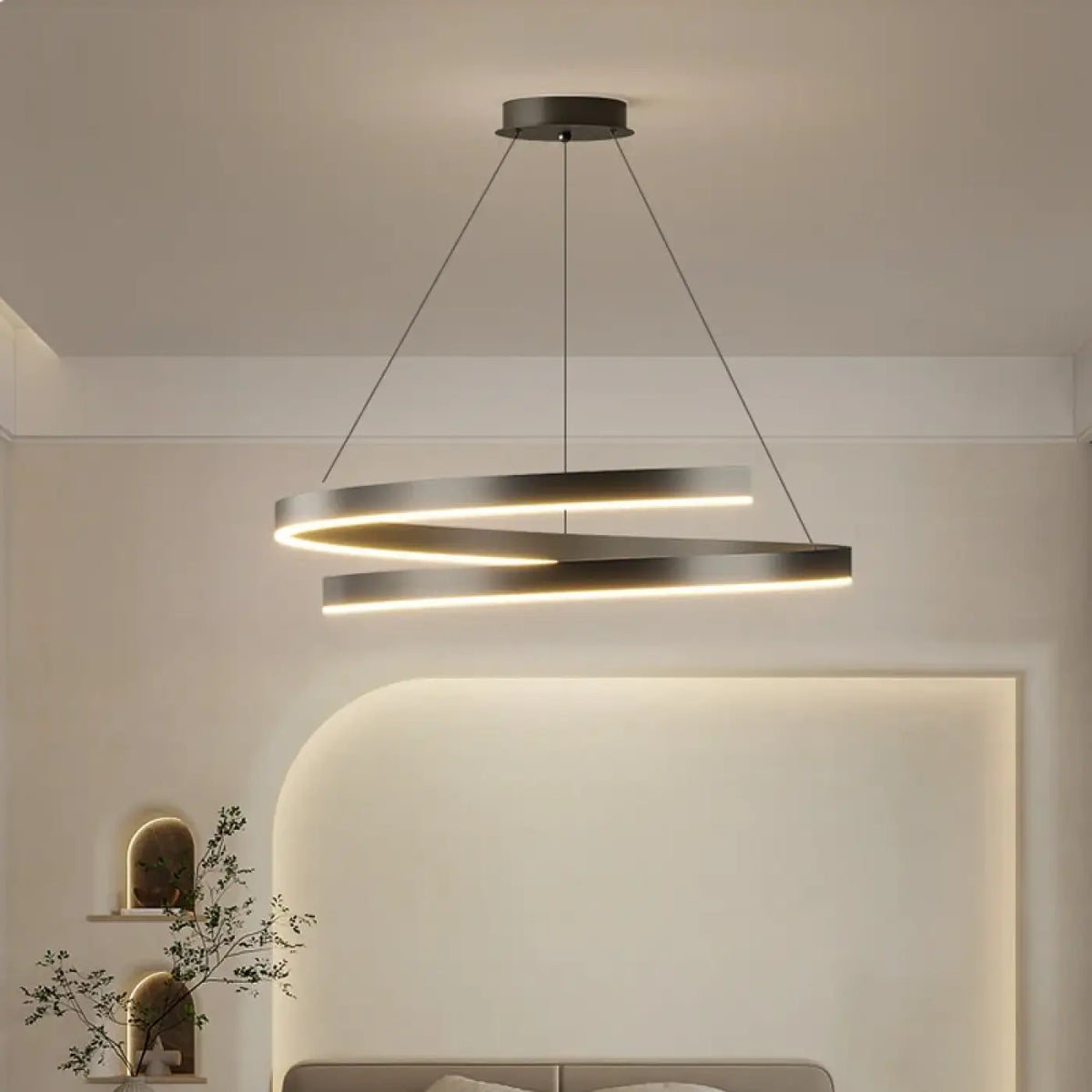Suspension anneaux lumineux LED