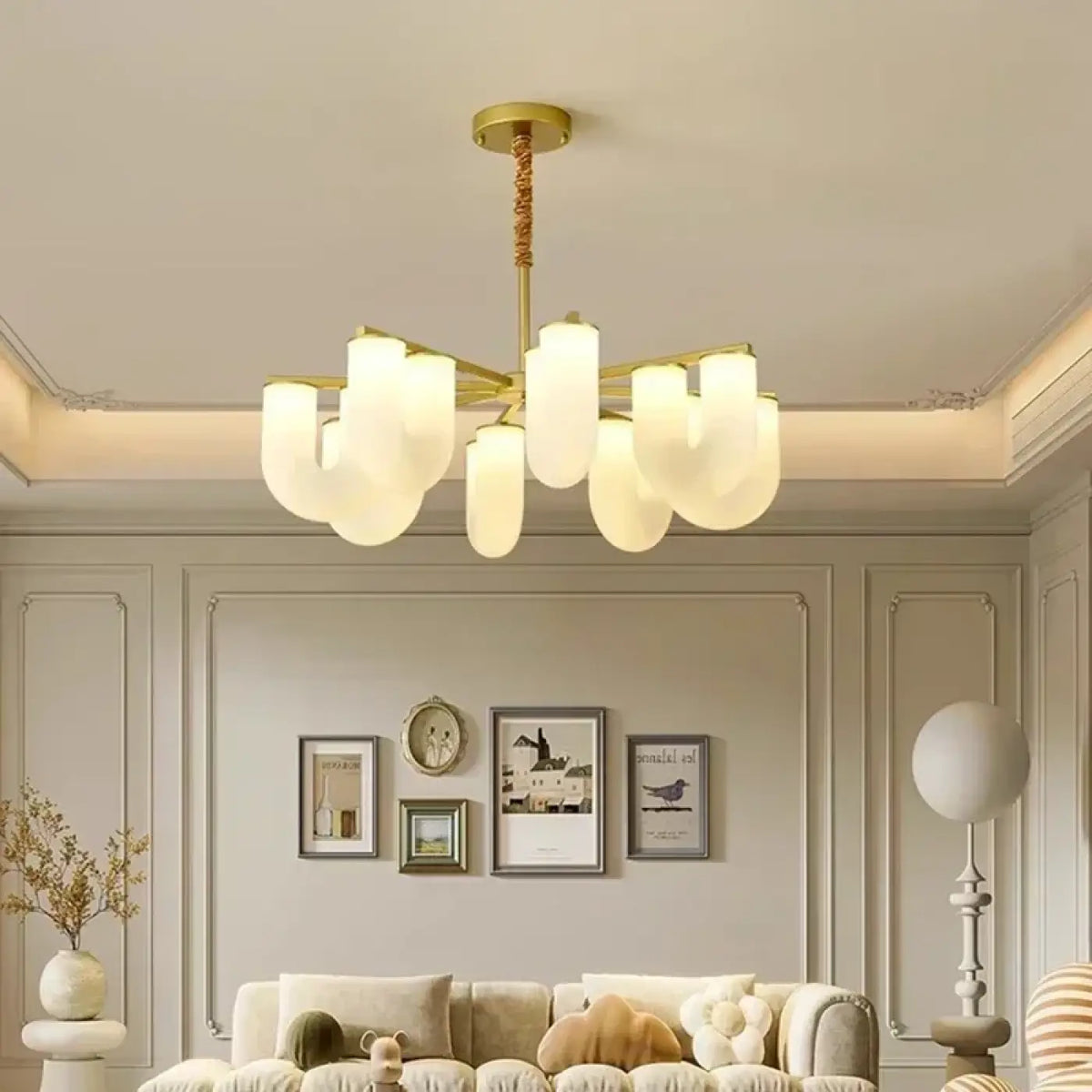 Suspension laiton verre opalin