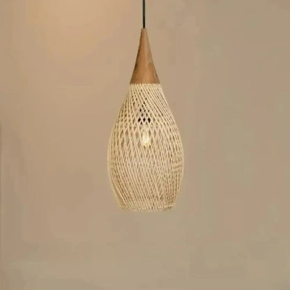 Suspension goutte rotin naturel