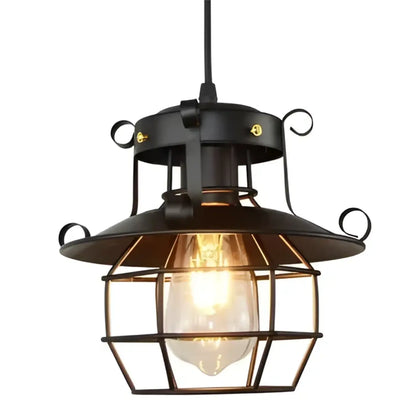 Suspension lanterne industrielle noire