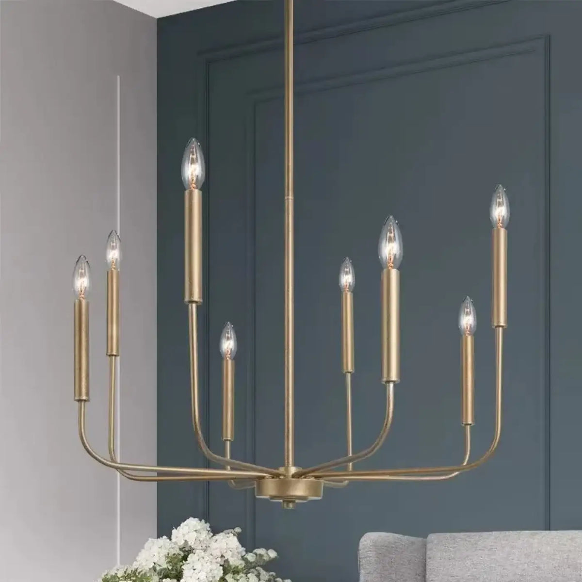 Suspension laiton style chandelier