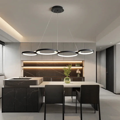 Suspension luminaire anneaux LED