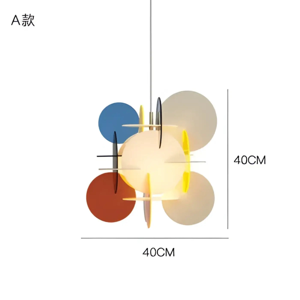 Suspension luminaire cercle coloré